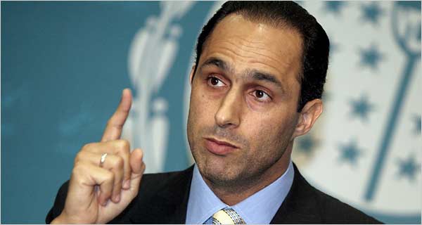 Gamal Mubarak, deputy chief of National Democratic Party and the son of Egypt�s president, attends his Party annual meeting where he gave unexpected remarks on nuclear power, Cairo, Egypt, September 19, 2006.